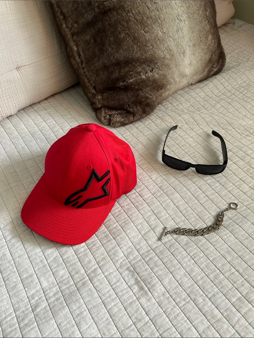 Alpine stars Y2K red black flex fit hat large XL